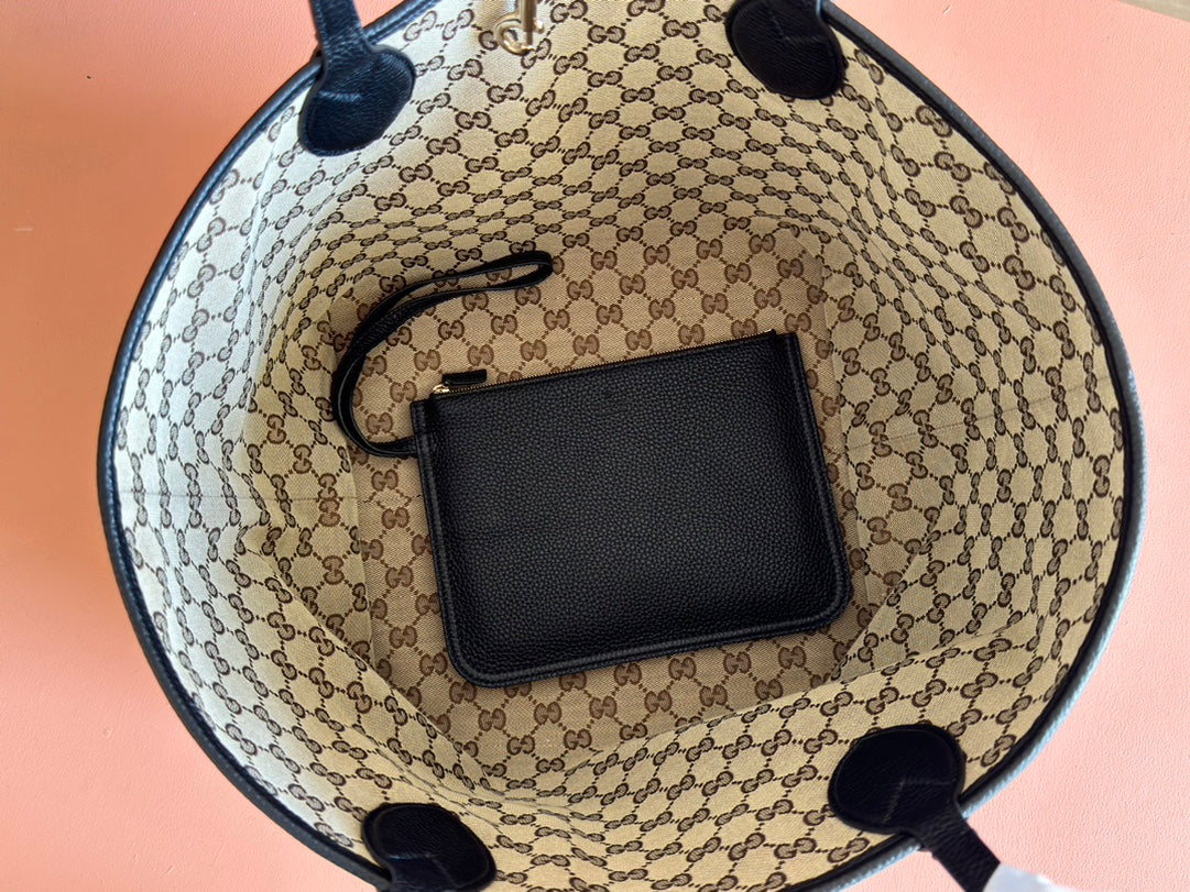 Gucci Totissima 30cm Tote Bag Black Calfskin 248124 mysite