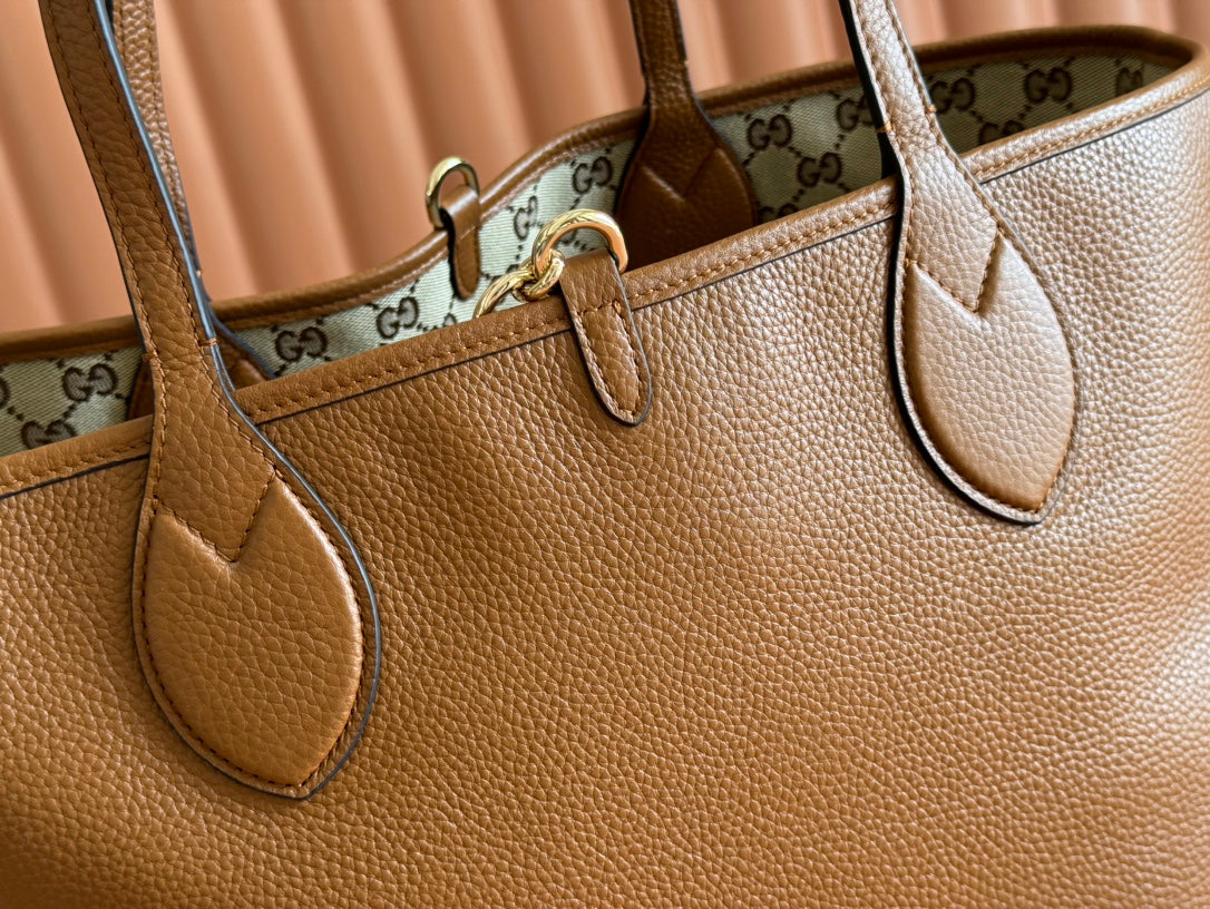 Gucci Totissima 30cm Tote Bag Brown Calfskin 248126 mysite