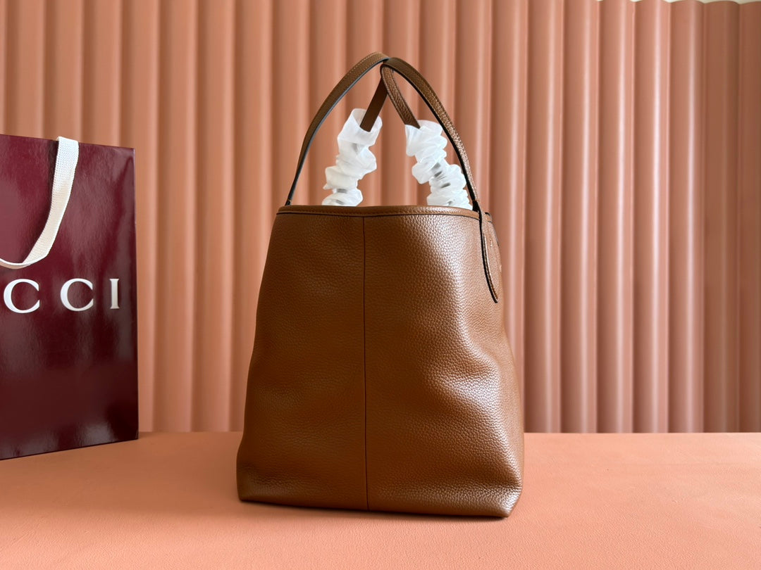 Gucci Totissima 30cm Tote Bag Brown Calfskin 248126 mysite