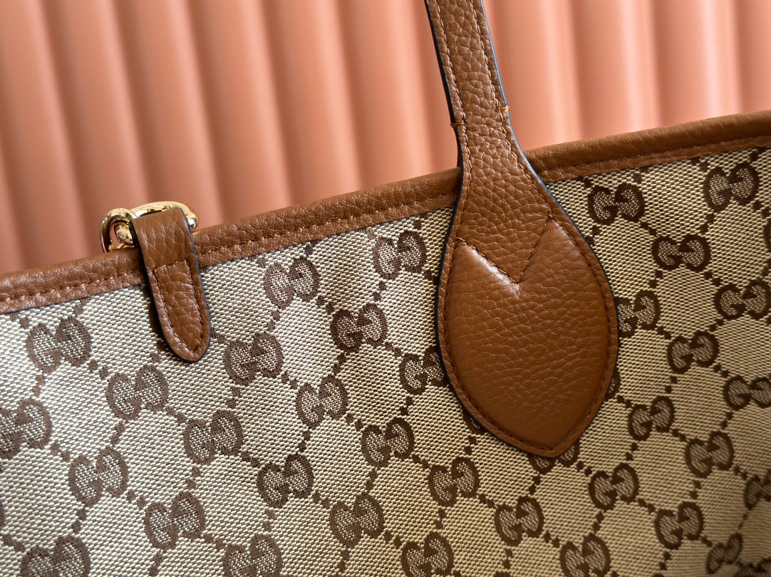 Gucci Totissima 30cm Tote Bag Brown Calfskin 248126 mysite