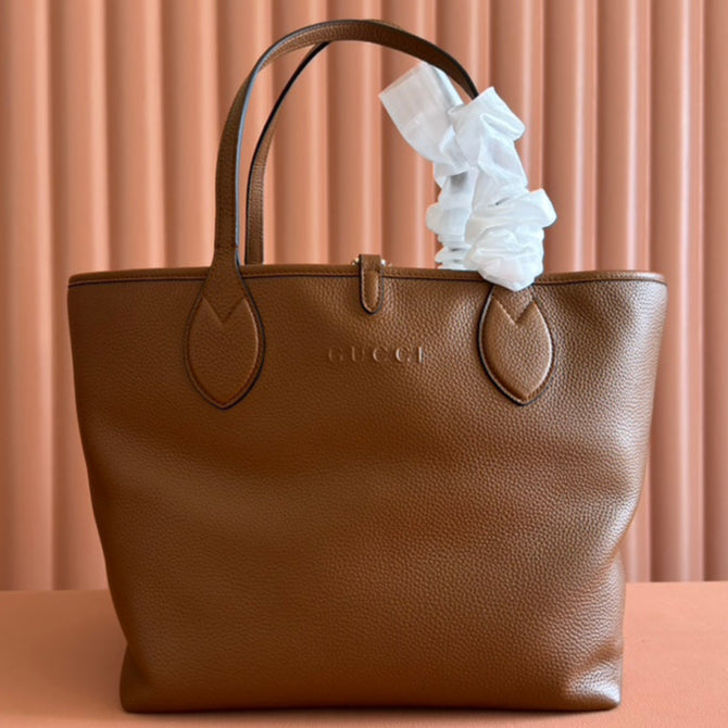 Gucci Totissima 30cm Tote Bag Brown Calfskin 248126 mysite