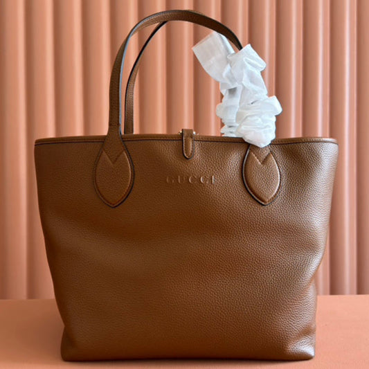 Gucci Totissima 30cm Tote Bag Brown Calfskin 248126 mysite