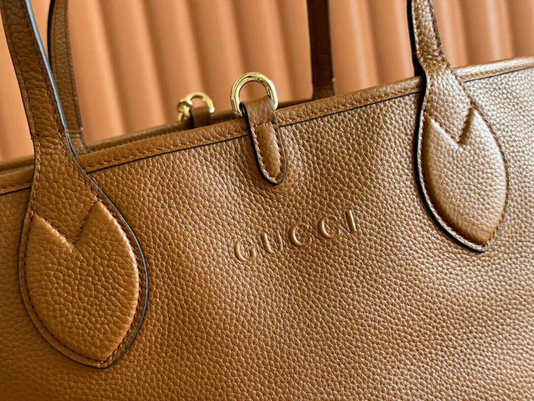 Gucci Totissima 30cm Tote Bag Brown Calfskin 248126 mysite