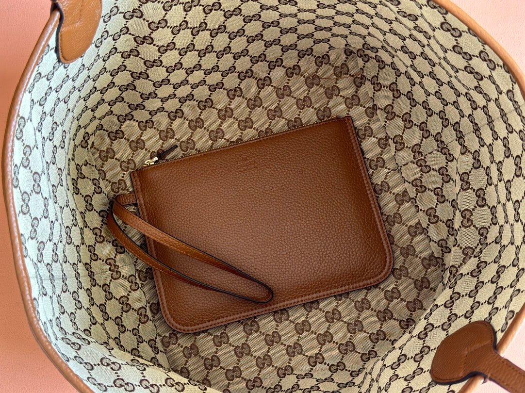 Gucci Totissima 30cm Tote Bag Brown Calfskin 248126 mysite