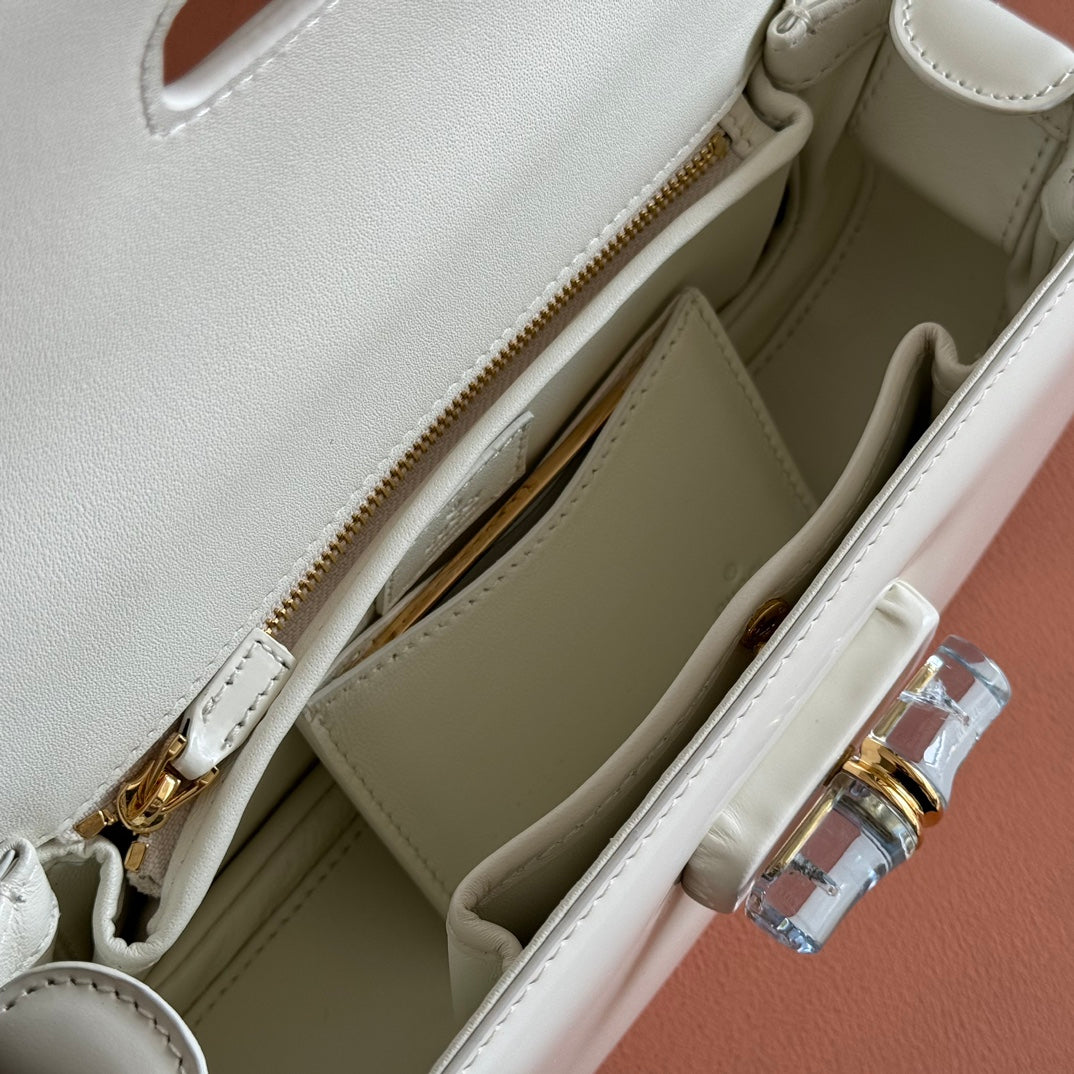 Gucci Bamboo Diva Bag White Leather 251029 mysite