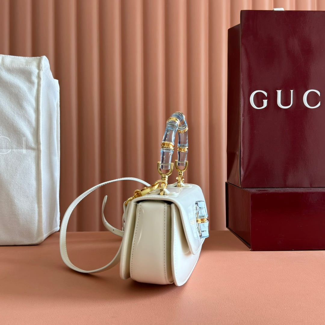 Gucci Bamboo Diva Bag White Leather 251029 mysite