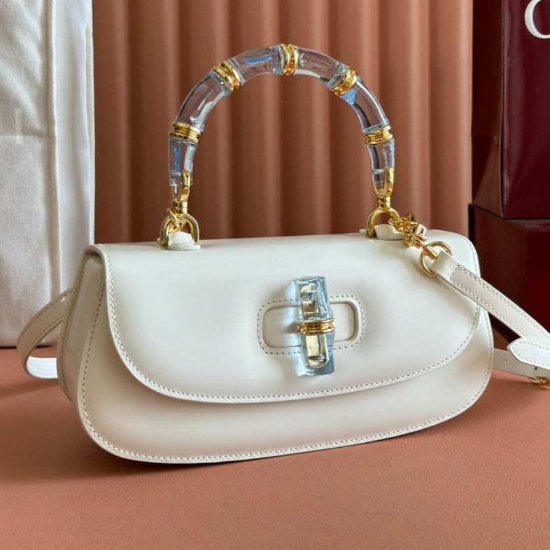 Gucci Bamboo Diva Bag White Leather 251029 mysite