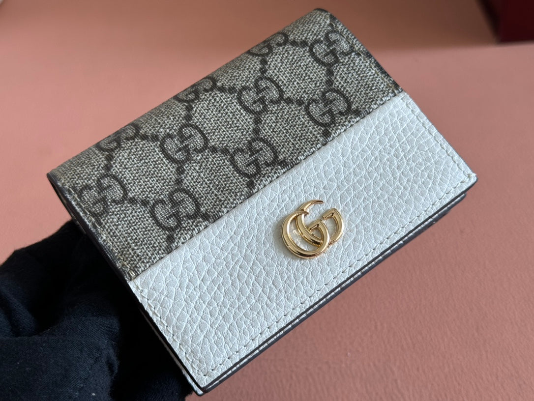 Gucci Marmont Wallet Ebony mix White Canvas Leather 250956 mysite
