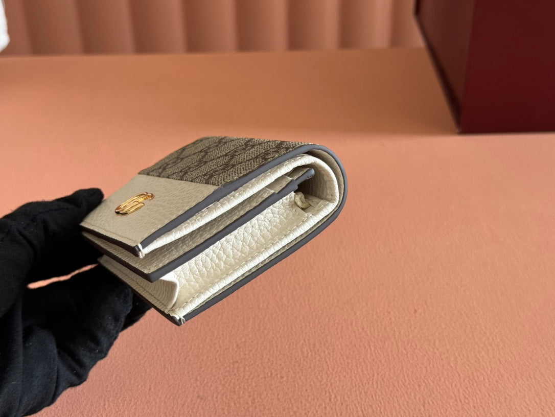 Gucci Marmont Wallet Ebony mix White Canvas Leather 250956 mysite