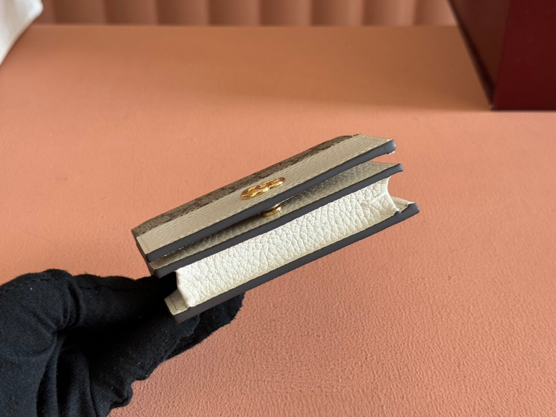 Gucci Marmont Wallet Ebony mix White Canvas Leather 250956 mysite