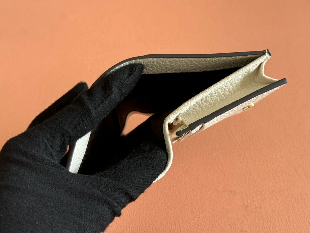 Gucci Marmont Wallet Ebony mix White Canvas Leather 250956 mysite