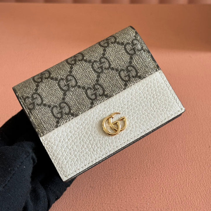 Gucci Marmont Wallet Ebony mix White Canvas Leather 250956 mysite