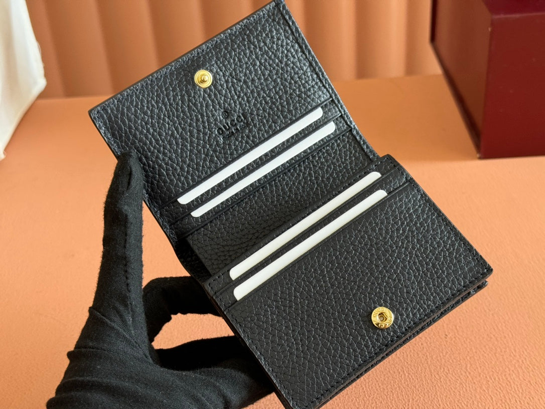 Gucci Marmont Wallet Ebony Blue Black Canvas Leather 250958 mysite