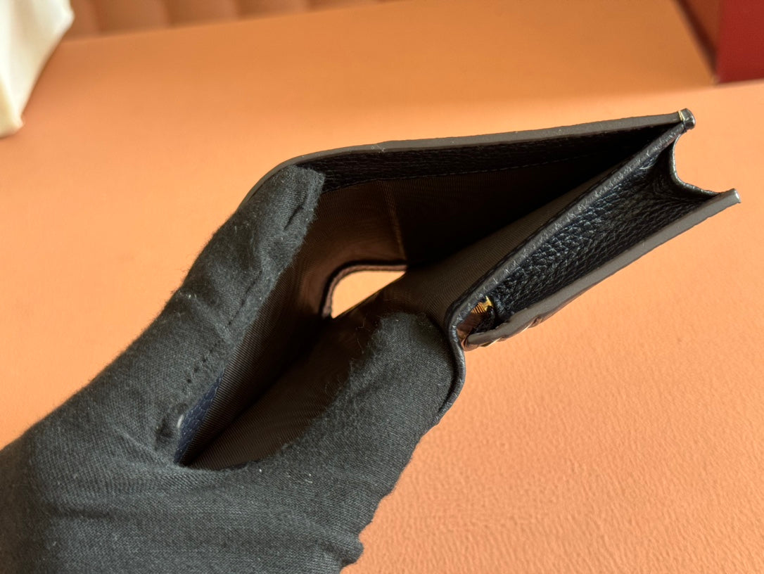 Gucci Marmont Wallet Ebony Blue Black Canvas Leather 250958 mysite