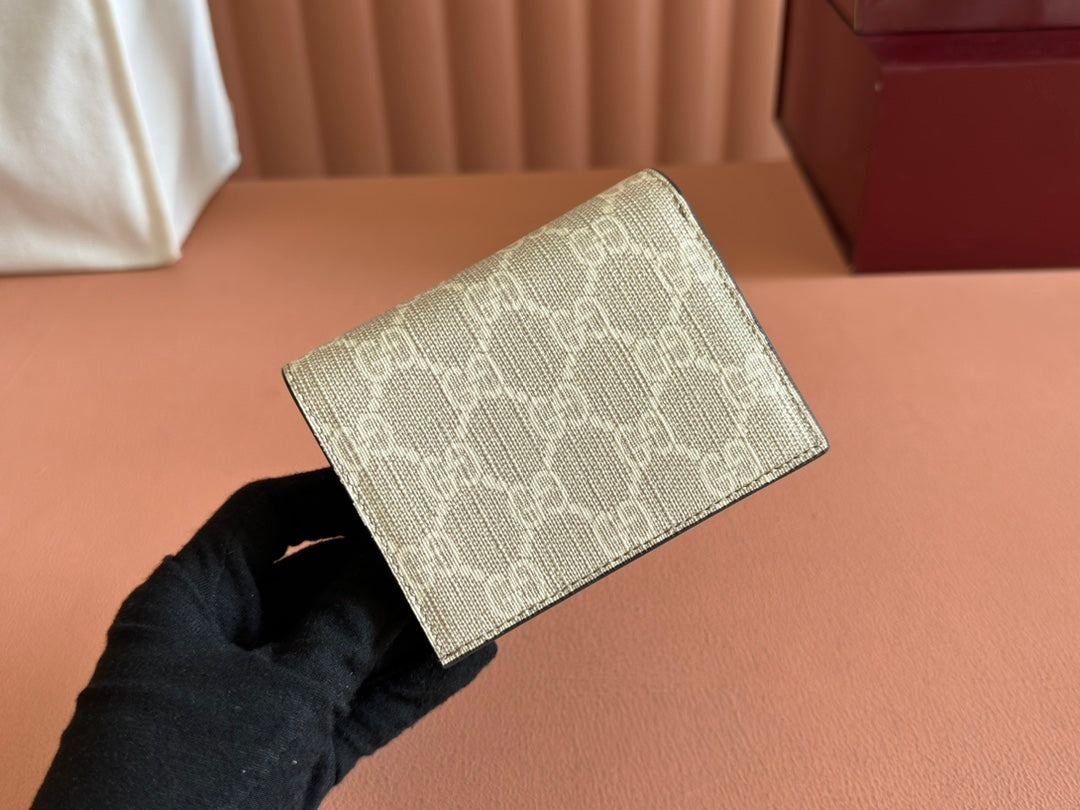 Gucci Marmont Wallet Beige mix Brown Canvas Leather 250959 mysite