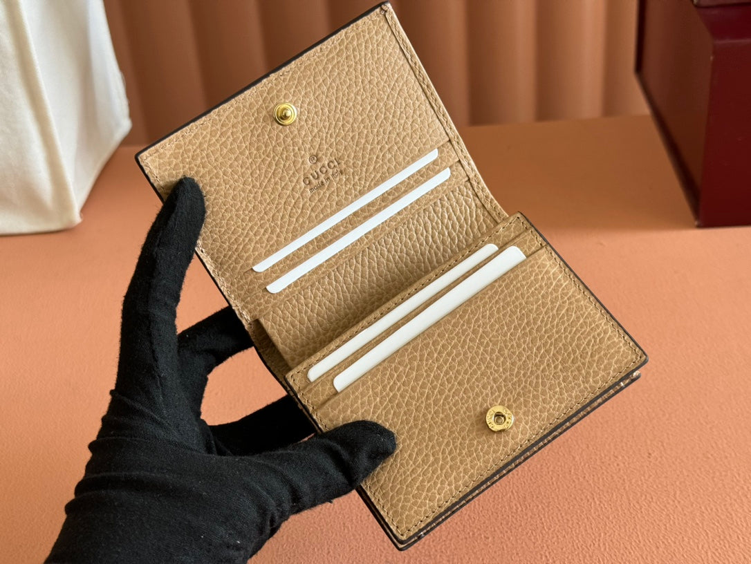 Gucci Marmont Wallet Beige mix Brown Canvas Leather 250959 mysite