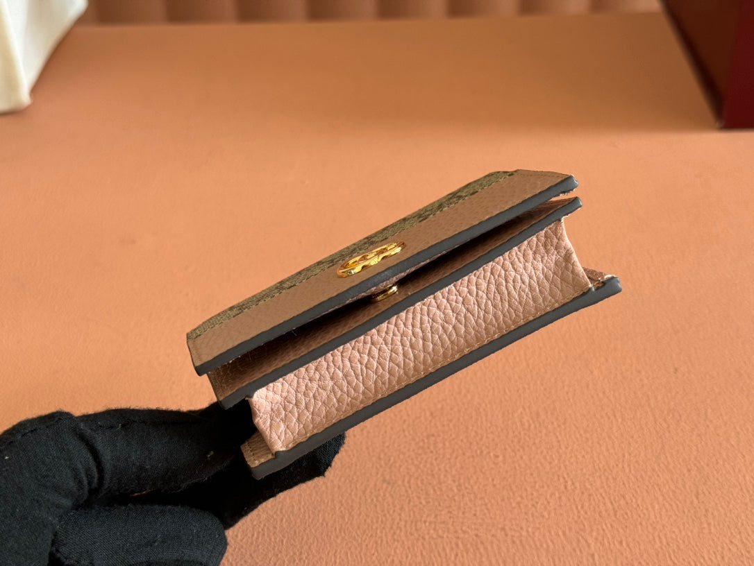 Gucci Marmont Wallet Ebony mix Pink Canvas Leather 250960 mysite