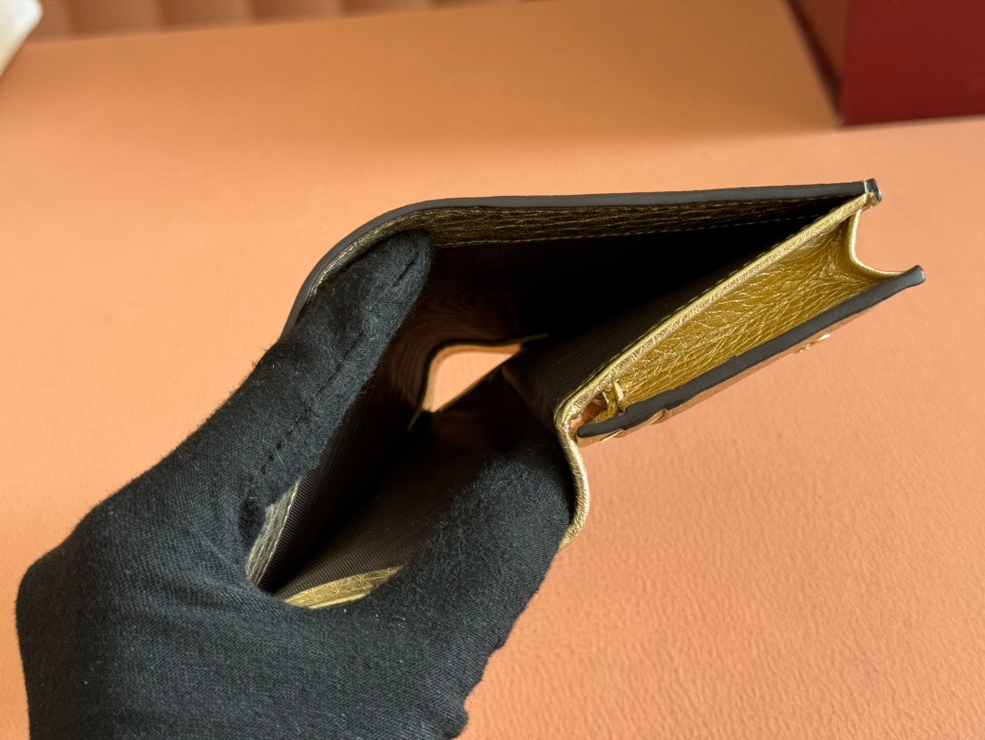 Gucci Marmont Wallet Ebony mix Gold Canvas Leather 250961 mysite