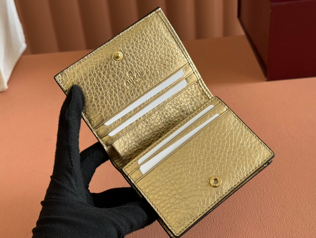 Gucci Marmont Wallet Ebony mix Gold Canvas Leather 250961 mysite