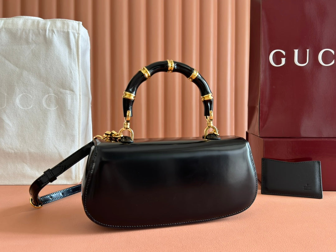 Gucci Bamboo Diva Bag Black Leather 255196 mysite