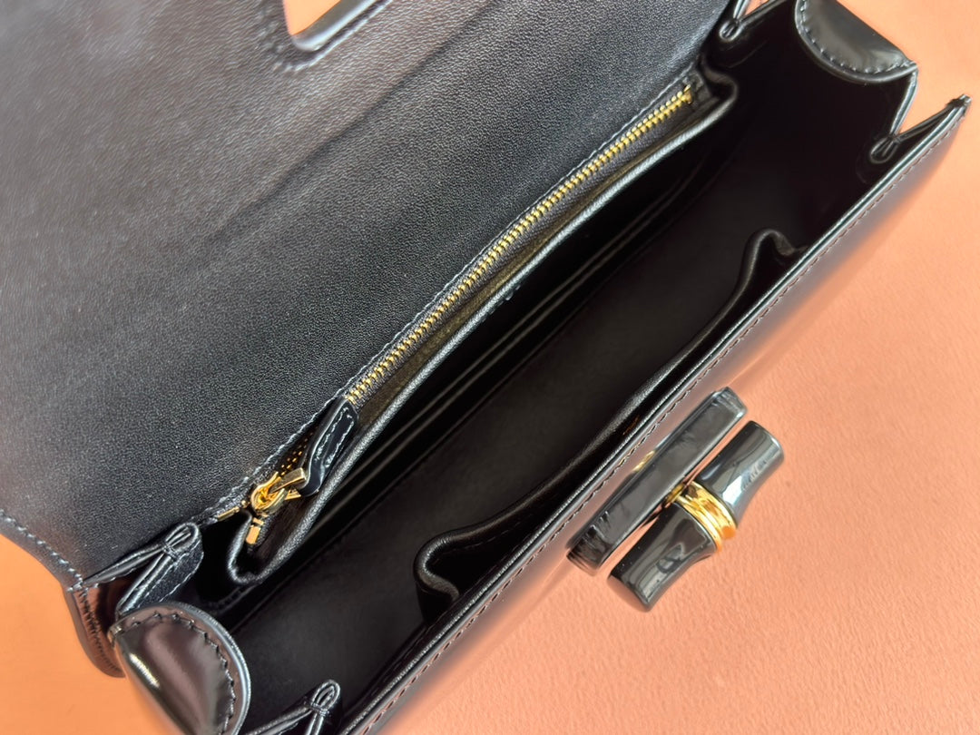 Gucci Bamboo Diva Bag Black Leather 255196 mysite