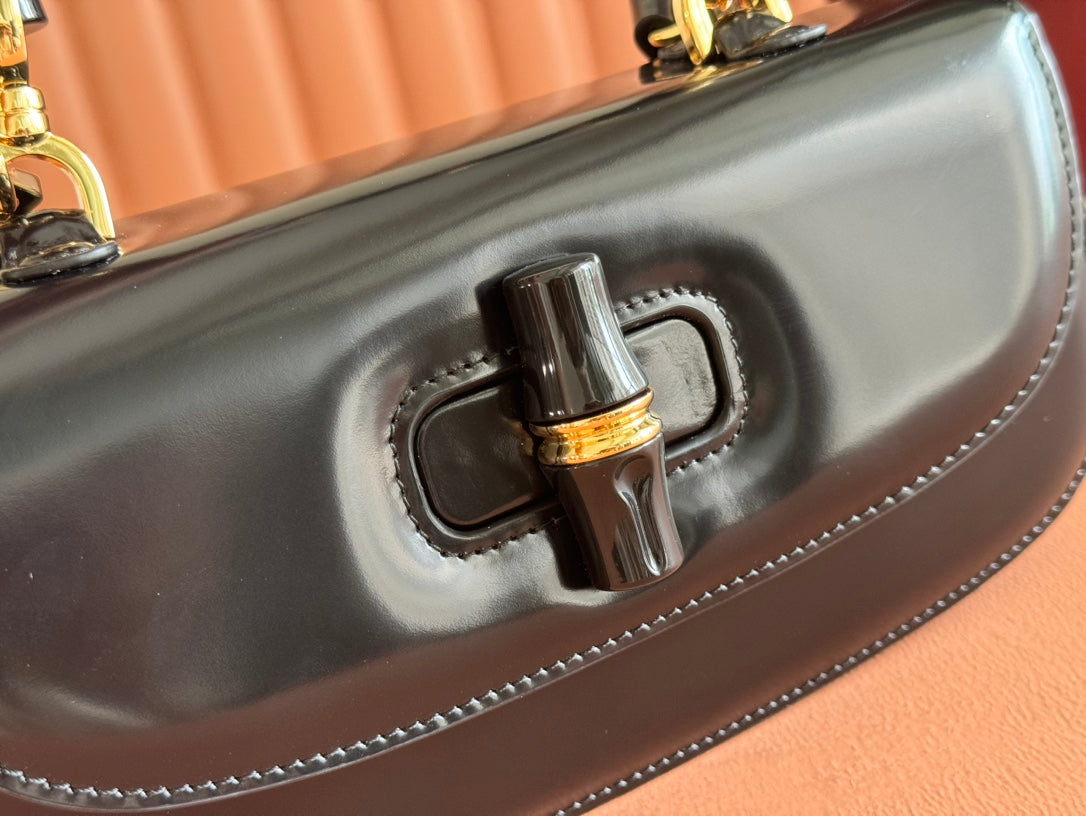 Gucci Bamboo Diva Bag Black Leather 255196 mysite