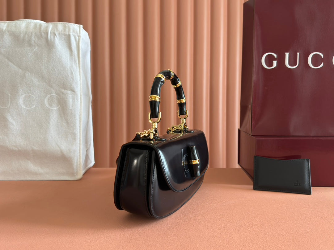 Gucci Bamboo Diva Bag Black Leather 255196 mysite