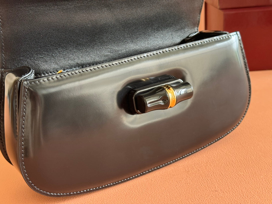 Gucci Bamboo Diva Bag Black Leather 255196 mysite