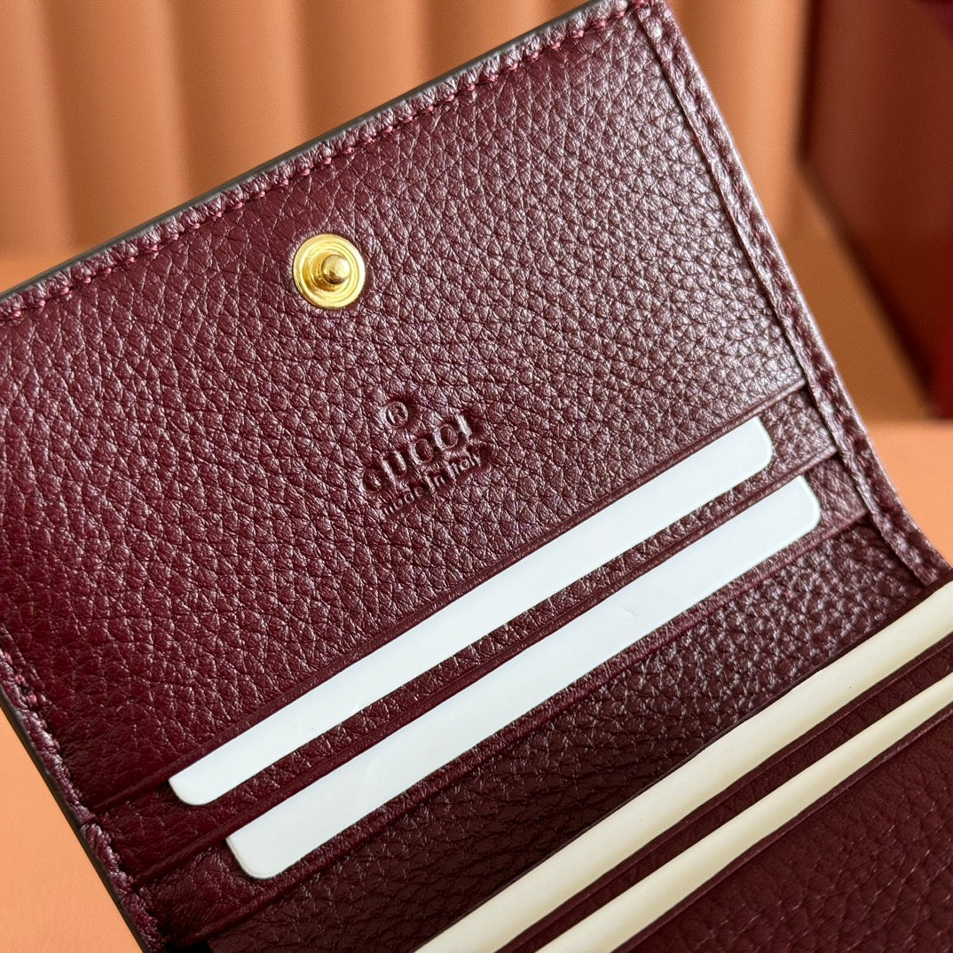 Gucci Marmont Wallet Ebony mix Rosso Ancora Red Canvas Leather 255306 mysite