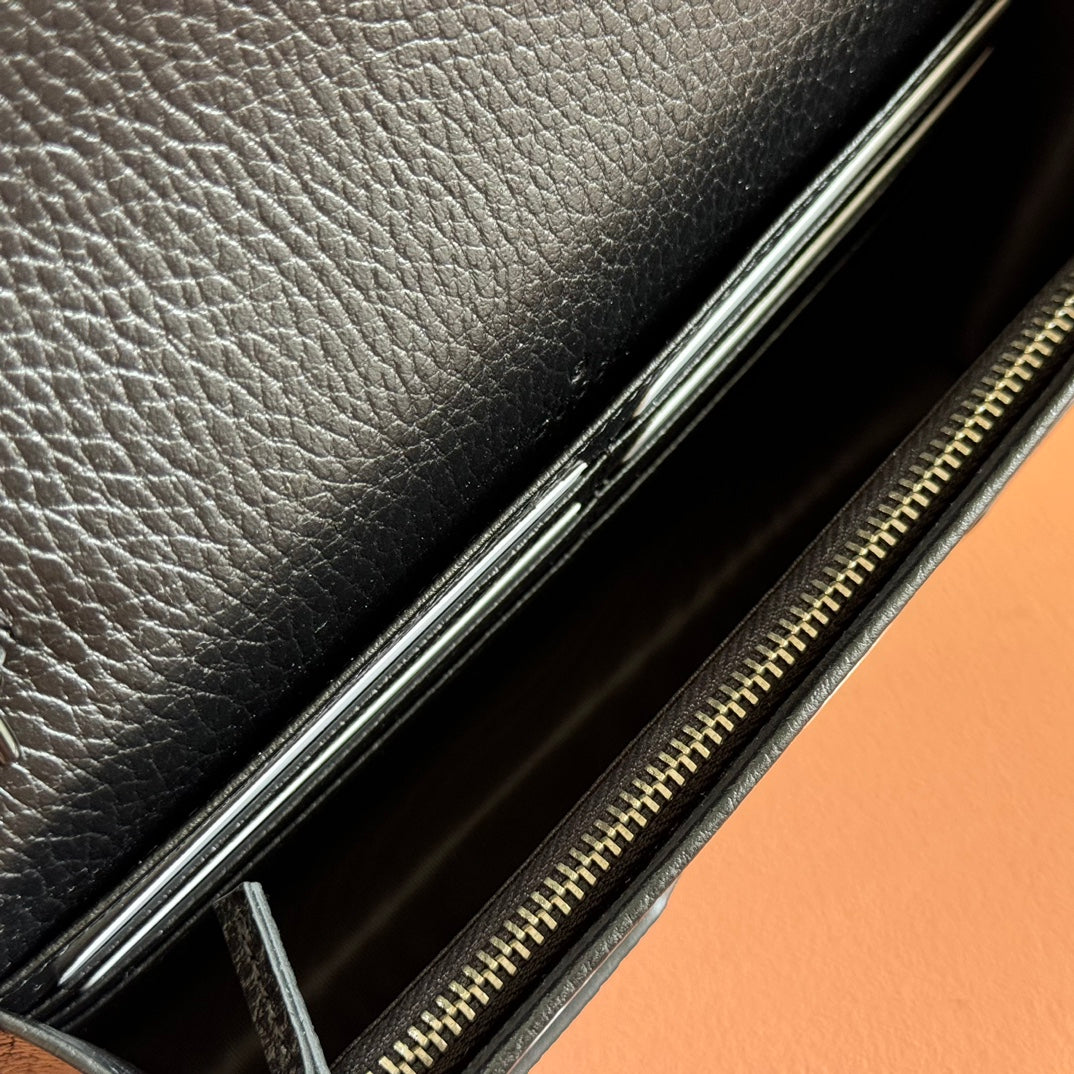 Gucci Marmont Chain Wallet Black Leather 255321 mysite