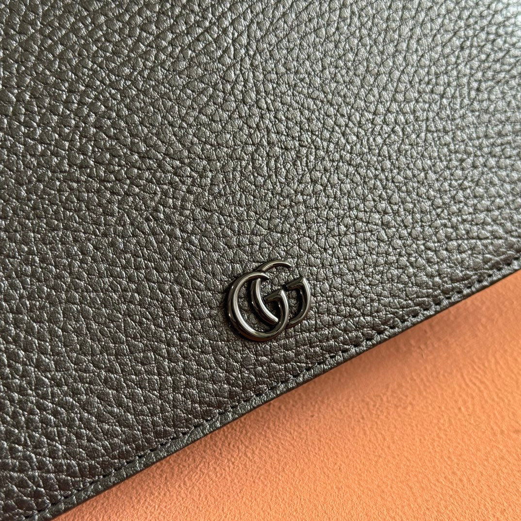 Gucci Marmont Chain Wallet Black Leather 255321 mysite