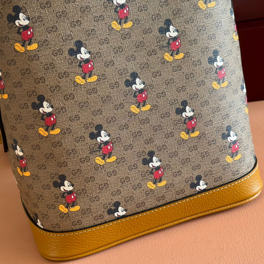 Gucci Mickey Backpack Brown Canvas Leather 255347 mysite