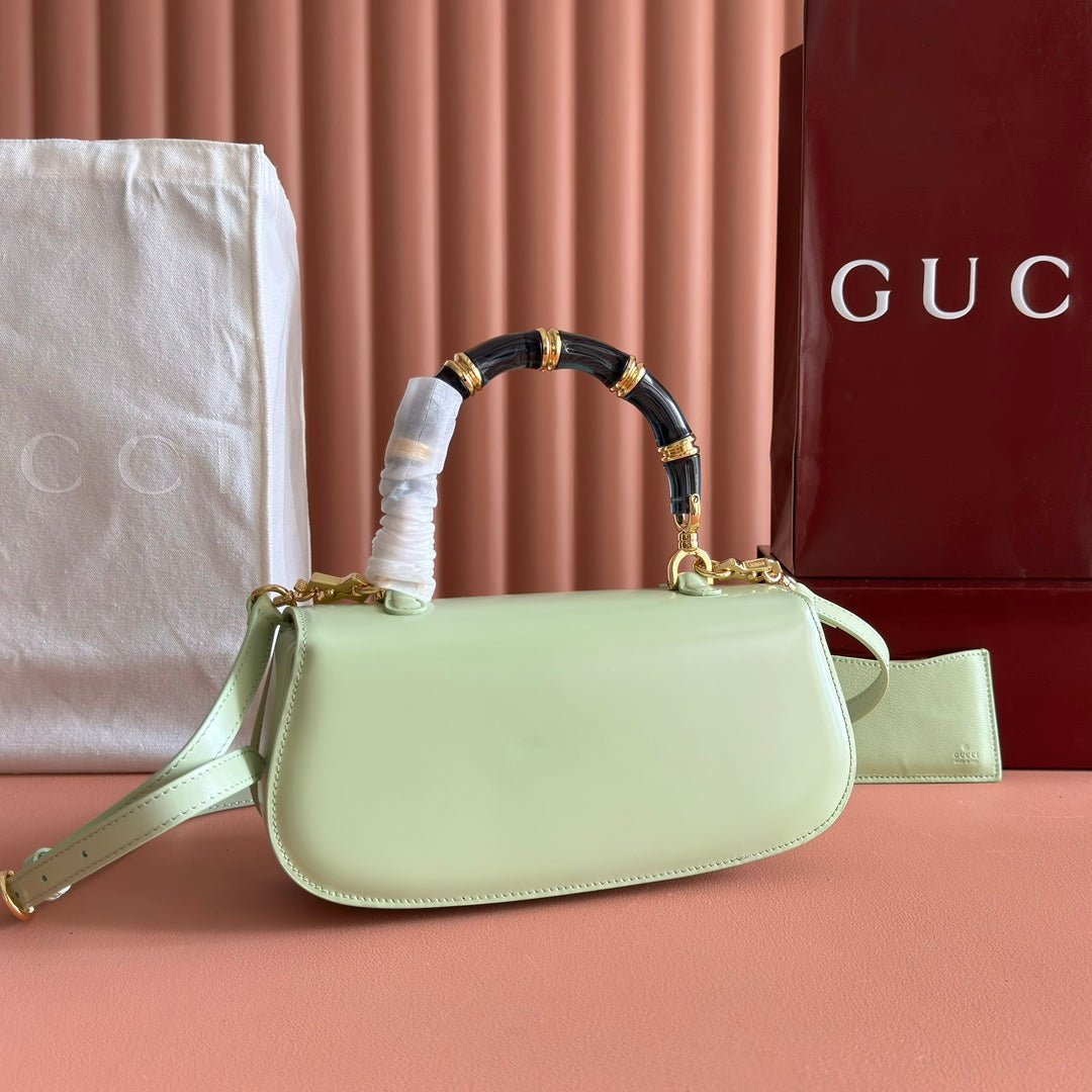 Gucci Bamboo Diva Bag Mint Green Leather 255199 mysite