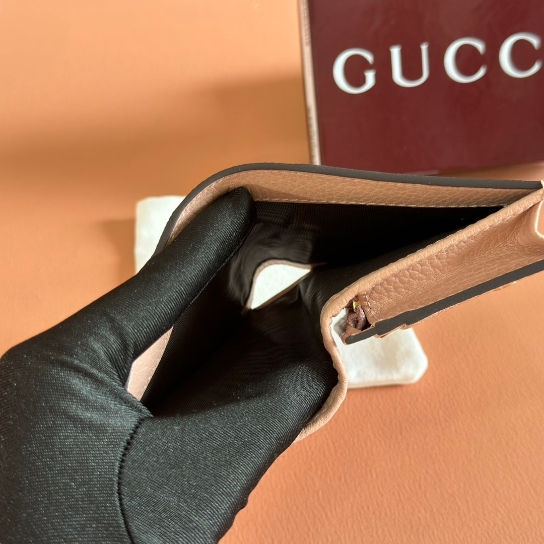 Gucci Marmont Wallet Beige mix Pink Canvas Leather 255233 mysite