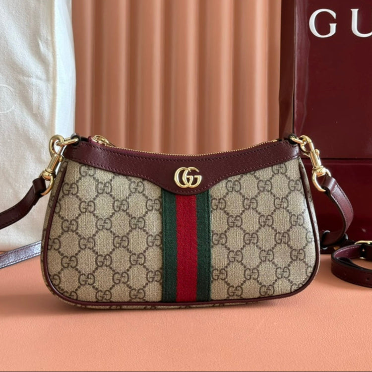 Gucci Ophidia 26cm Bag Ebony Red Canvas 255297 mysite