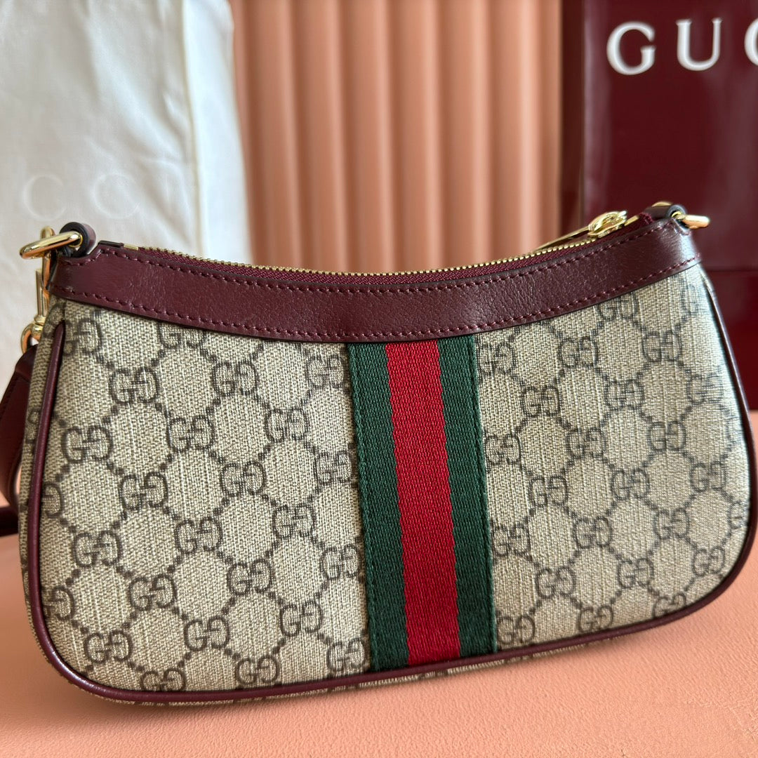 Gucci Ophidia 26cm Bag Ebony Red Canvas 255297 mysite