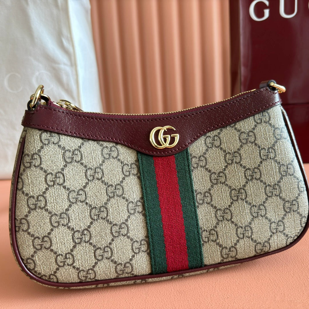 Gucci Ophidia 26cm Bag Ebony Red Canvas 255297 mysite