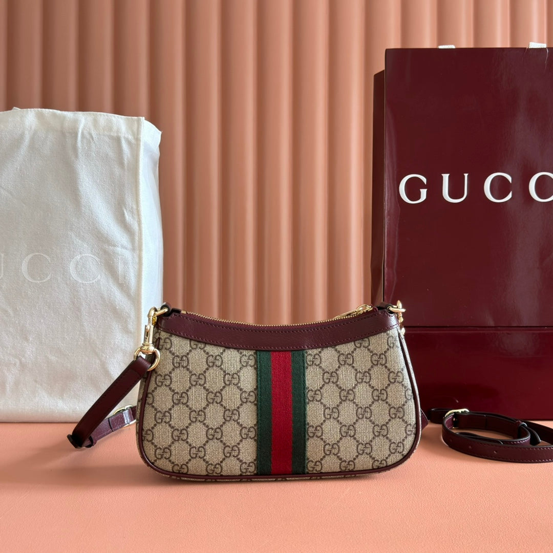 Gucci Ophidia 26cm Bag Ebony Red Canvas 255297 mysite