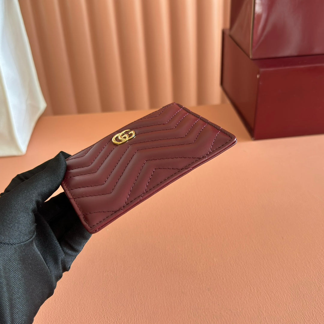 GG Marmont Card Case Zipper Wallet Rosso Ancora Red Leather 255164 mysite