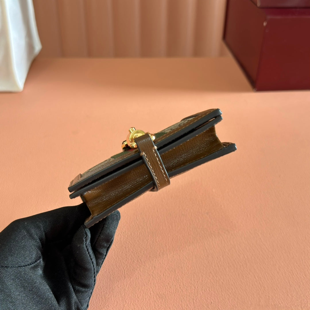 Gucci Jackie Wallet Ebony Brown Canvas Leather 255171 mysite