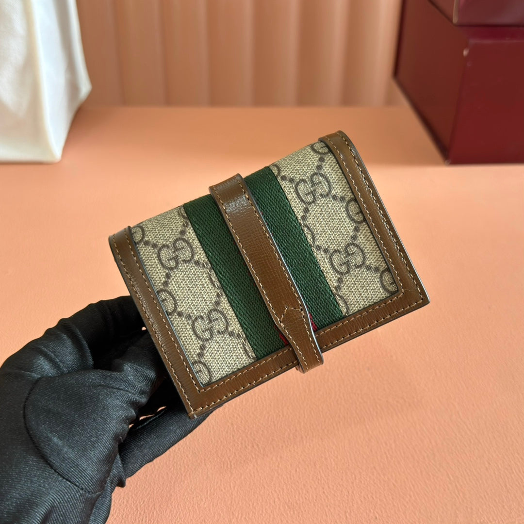 Gucci Jackie Wallet Ebony Brown Canvas Leather 255171 mysite