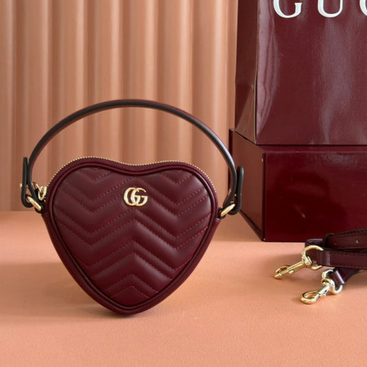 Gucci Marmont Heart Bag Rosso Ancora Red Calfskin 255058 mysite