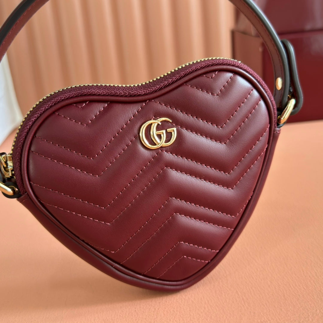 Gucci Marmont Heart Bag Rosso Ancora Red Calfskin 255058 mysite