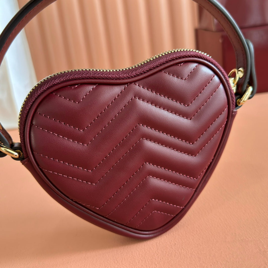 Gucci Marmont Heart Bag Rosso Ancora Red Calfskin 255058 mysite