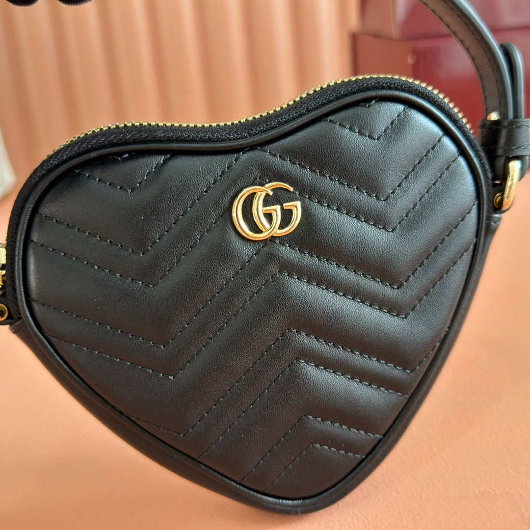 Gucci Marmont Heart Bag Black Calfskin 255057 mysite
