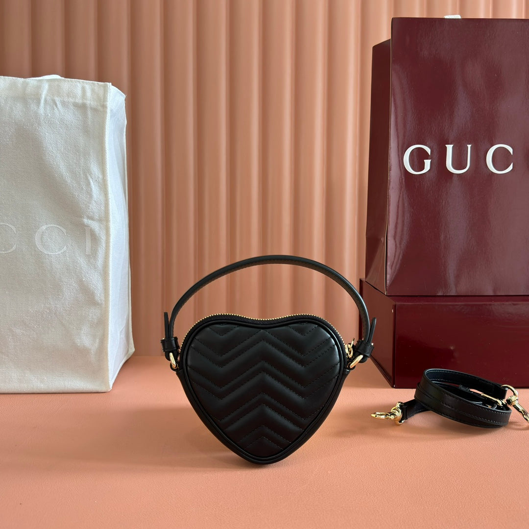 Gucci Marmont Heart Bag Black Calfskin 255057 mysite