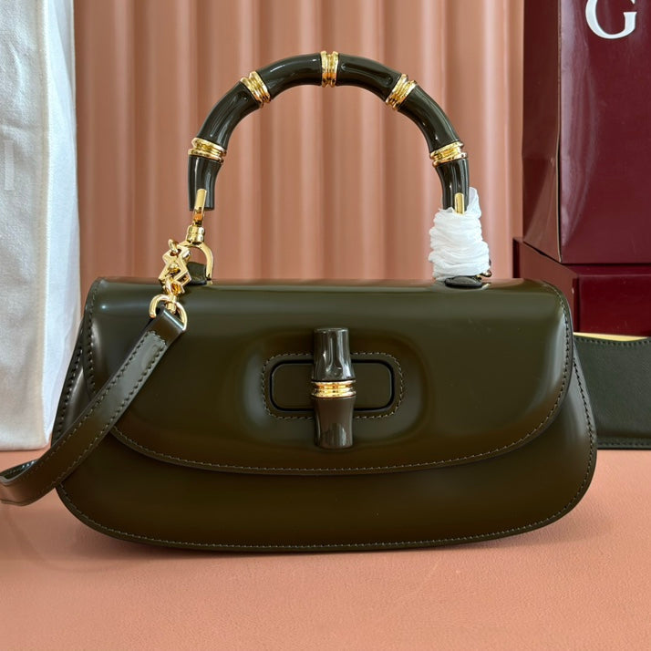 Gucci Bamboo Diva Bag Dark Green Leather 255007 mysite