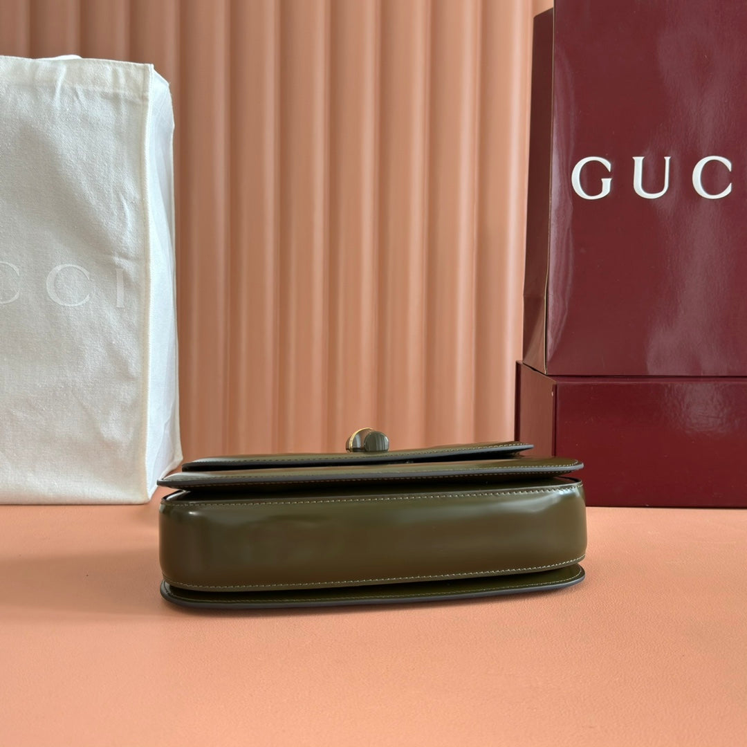 Gucci Bamboo Diva Bag Dark Green Leather 255007 mysite