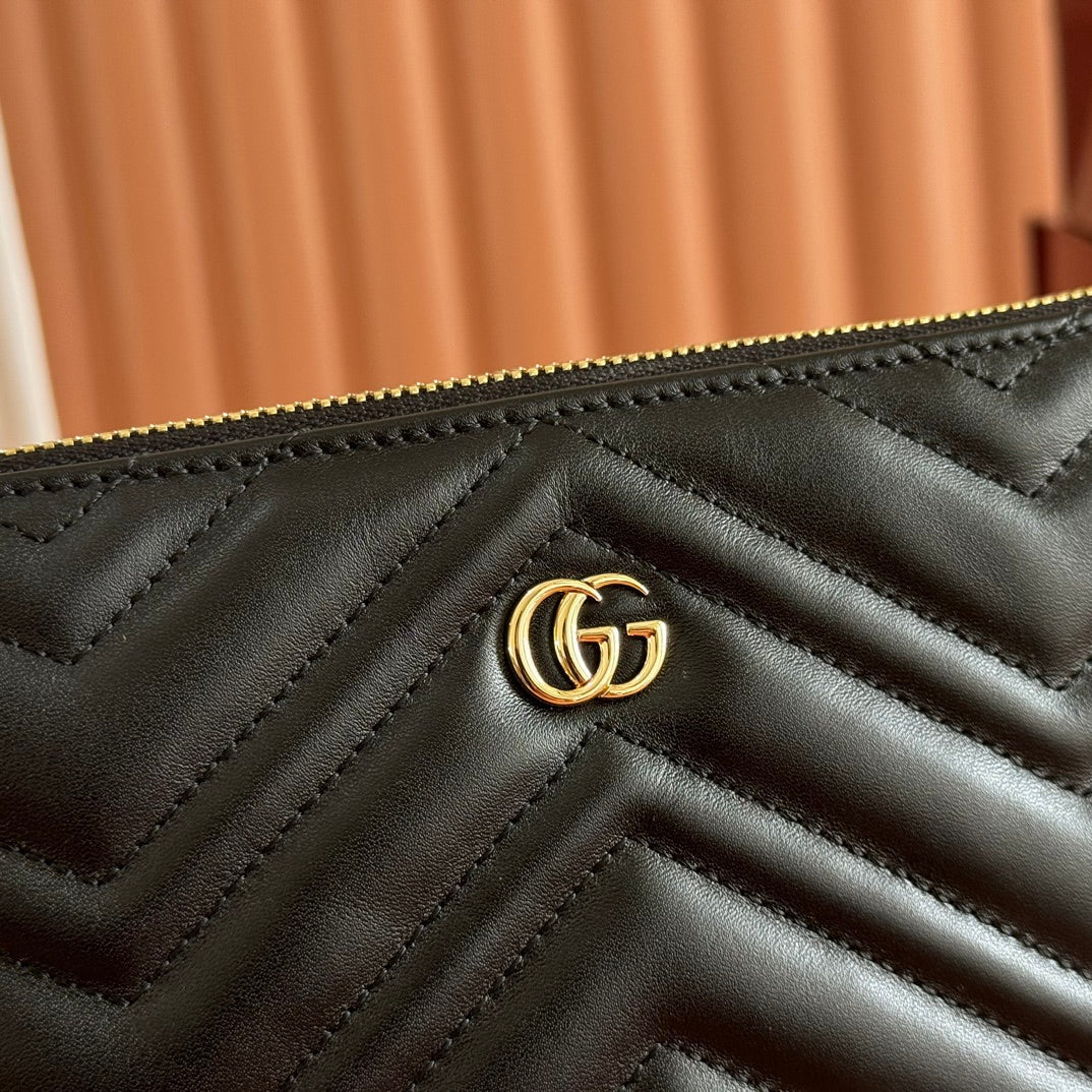 GG Marmont Pochette With Chain Black Cowhide 255061 mysite