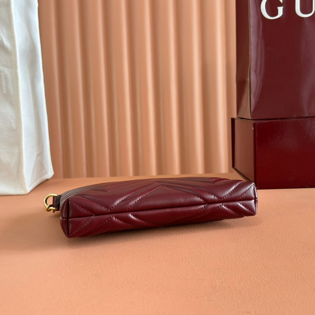 GG Marmont Pochette With Chain Rosso Ancora Red Cowhide 255062 mysite